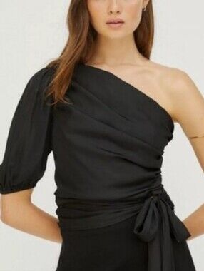 dolan Left Coast Ruched One - Shoulder Top Size Large Dramatic Glam Date Night